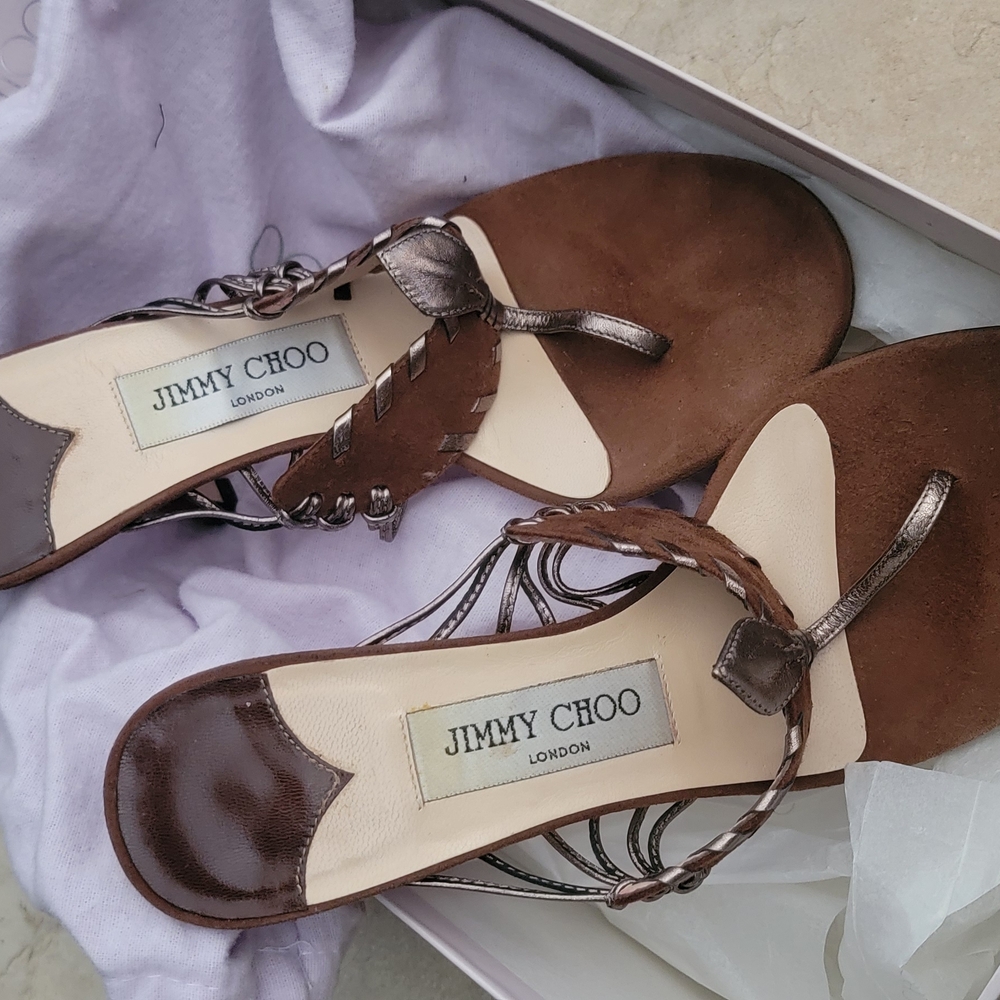 Jimmy Choo Brown Leather Women's Sandals